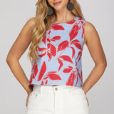 MOONLIT LAGOON SLEEVELESS PRINT TOP