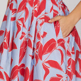 MOONLIT LAGOON PRINT MIDI SKIRT
