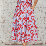 MOONLIT LAGOON PRINT MIDI SKIRT