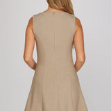 QUEEN OF THE BOARDROOM MOCHA DRESS