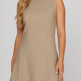 QUEEN OF THE BOARDROOM MOCHA DRESS