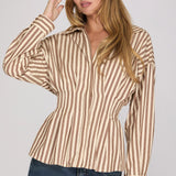 STRIPE ME HAPPY LONG SLEEVE TOP