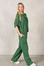 LIFE IN COMFORT GREEN WIDE LEG PANTS