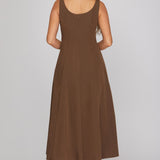 SWEET SUNSET CHOCOLATE MIDI DRESS