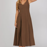 SWEET SUNSET CHOCOLATE MIDI DRESS