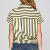 CLASSIC LOOK OLIVE STRIPE TOP