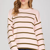 SWEET ON STRIPE COZY SWEATER