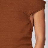 MODERN LINES OFF THE SHOULDER KNIT SWEATER