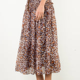SMALL TOWN CUTIE LONG LEOPARD SKIRT