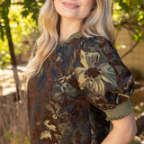 SOMETHING TO BELIEVE IN OLIVE BLOUSE
