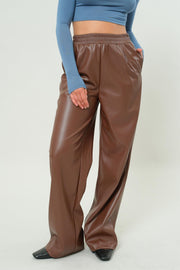 ON THE SIDE OF EDGY LEATHER PANTS - BLACK OR BROWN