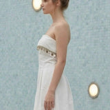 OCEAN BREEZE WHITE STRAPLESS DRESS