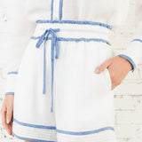 ONLINE EXCLUSIVE:  RESORT LUXE STRIPED ACCENT SHORTS