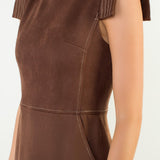 MAKING TODAY MINE SLEEVELESS FAUX SUEDE DRESS