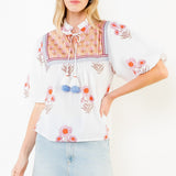 PICK OF THE BUNCH FLORAL TASSEL TOP