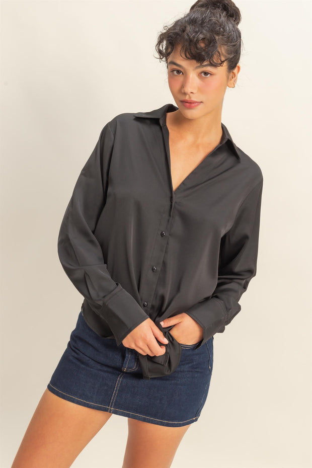 SIMPLE AND CHIC BLOUSE - BLACK, TAUPE OR PLUM