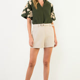 FALLING HARD CHENILLE PUFF SLEEVE BLOUSE