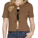 IT'S IN THE DETAILS TIE FRONT SWEATER