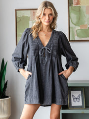 JUMP INTO STYLE WITH THE INDIGO SKY ACID WASH ROMPER - BLUE OR GREY