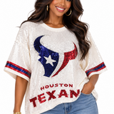 GAME DAY VIBES SEQUIN JERSEY - RED, WHITE OR BLUE