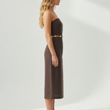 CAPRI STROLL CHOCOLATE MIDI DRESS