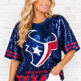 GAME DAY VIBES SEQUIN JERSEY - RED, WHITE OR BLUE