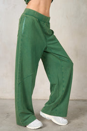 LIFE IN COMFORT GREEN WIDE LEG PANTS