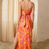 GILDED GARDEN STRAPLESS MAXI DRESS