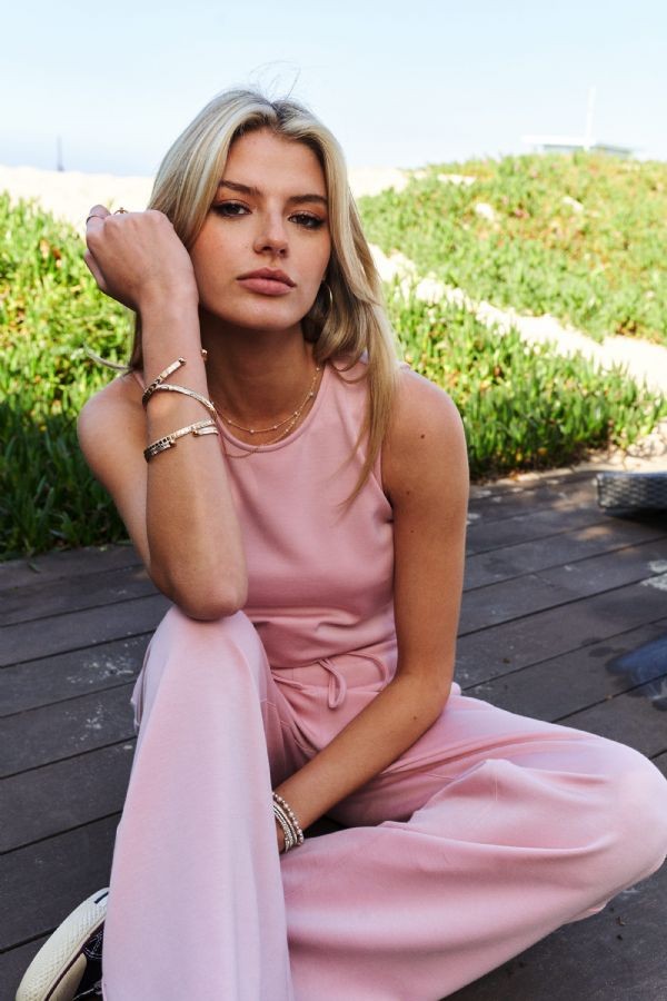 EYES ON THE FUTURE PINK JUMPSUIT