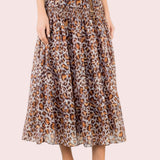 SMALL TOWN CUTIE LONG LEOPARD SKIRT