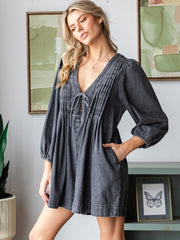 JUMP INTO STYLE WITH THE INDIGO SKY ACID WASH ROMPER - BLUE OR GREY