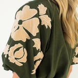 FALLING HARD CHENILLE PUFF SLEEVE BLOUSE