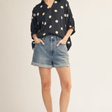 SWEET SPOT POLKA DOT SATIN BLOUSE