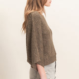 CEDAR CREEK OLIVE BOAT NECK SWEATER