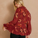 HARVEST MIRAGE FLARED HEM BLOUSE
