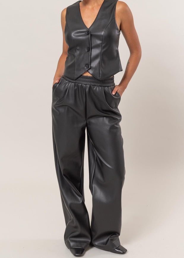 ON THE SIDE OF EDGY LEATHER PANTS - BLACK OR BROWN