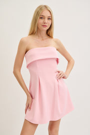 FLIRTY FIRST DATE STRAPLESS MINI DRESS - PINK OR WHITE