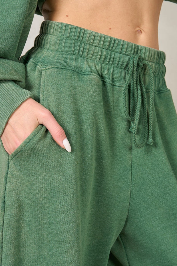 A MATTER OF COMFORT GREEN OVERSIZED SWEATPANTS