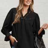 TWIST OF FATE BLACK LONG SLEEVE BLOUSE