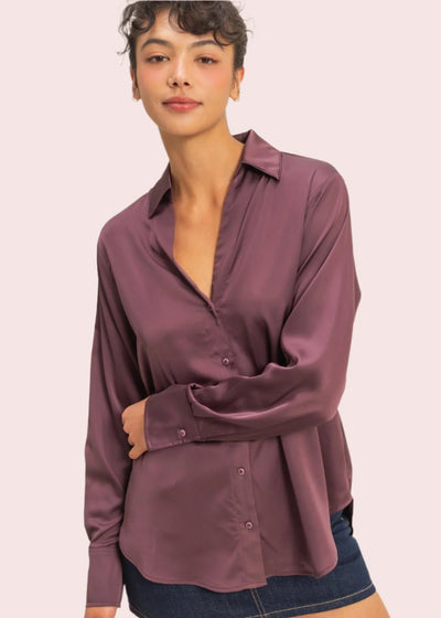 SIMPLE AND CHIC BLOUSE - BLACK, TAUPE OR PLUM
