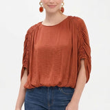 FOREVER FALLING BAT SLEEVE BLOUSE - RUST OR OLIVE