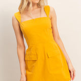 ONLINE EXCLUSIVE:  CITY SWEETHEART MINI DRESS - ORANGE OR GOLD