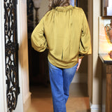 VINO FOR TWO LONG SLEEVE OLIVE BLOUSE