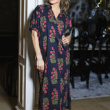 LOOK MY WAY FLORAL NAVY MIDI DRESS