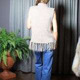 ALWAYS COZY FRINGE SLEEVELESS SWEATER