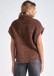 BROWN MELANGE SWEATER VEST