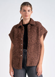 BROWN MELANGE SWEATER VEST