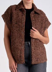 BROWN MELANGE SWEATER VEST