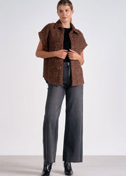 BROWN MELANGE SWEATER VEST