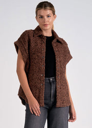 BROWN MELANGE SWEATER VEST